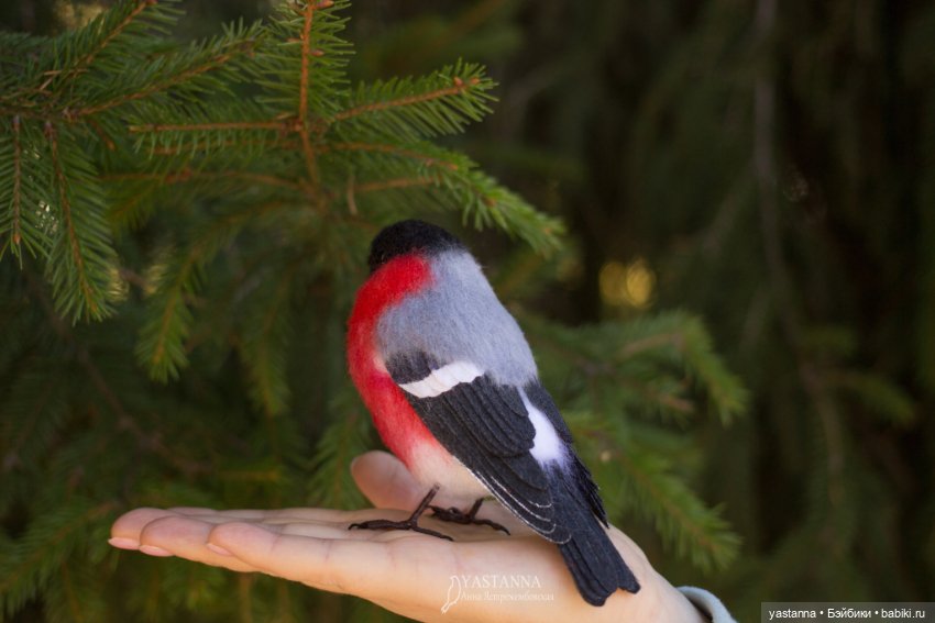 Снегири — Валяные игрушки из шерсти: сухое валяние (фото 5)