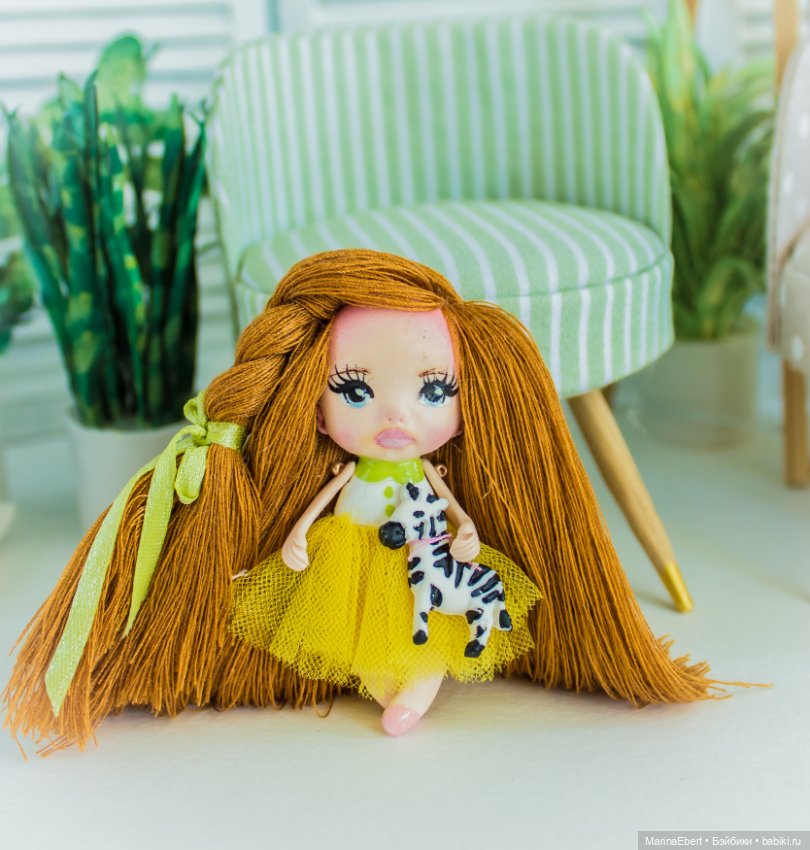 Элизабет и зебрик — Авторские миниатюрные куклы: лепка (фото 3)