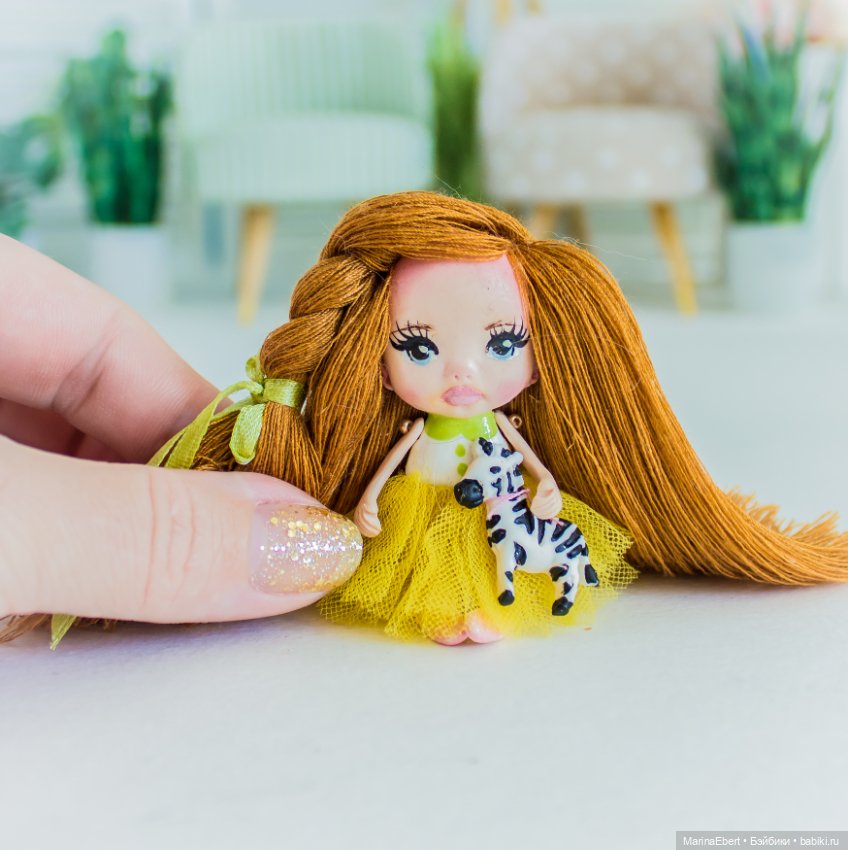 Элизабет и зебрик — Авторские миниатюрные куклы: лепка (фото 7)