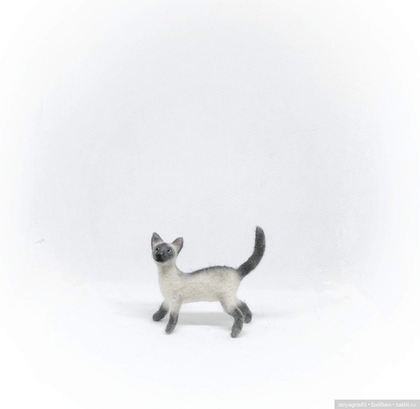 Сиамский котик — Валяные игрушки из шерсти: сухое валяние (фото 4)