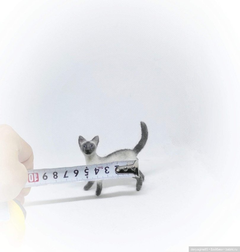 Сиамский котик — Валяные игрушки из шерсти: сухое валяние (фото 5)