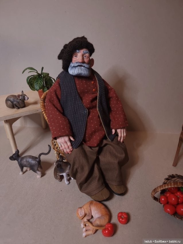 Дедуля для моей бабули — Авторские шарнирные куклы своими руками: лепка