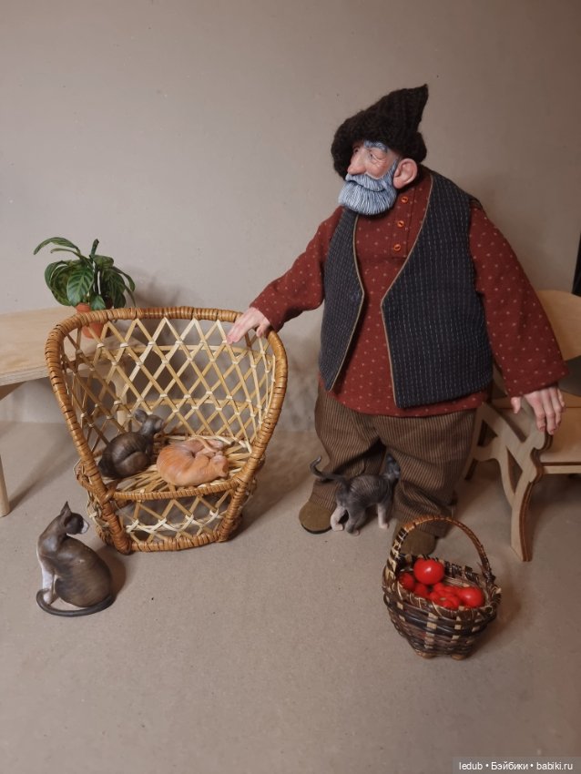 Дедуля для моей бабули — Авторские шарнирные куклы своими руками: лепка
