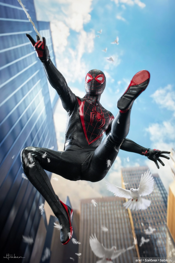 Эксклюзивная фигурка Майлза Моралеса от Hot Toys по игре "Marvel’s Spider-Man 2"