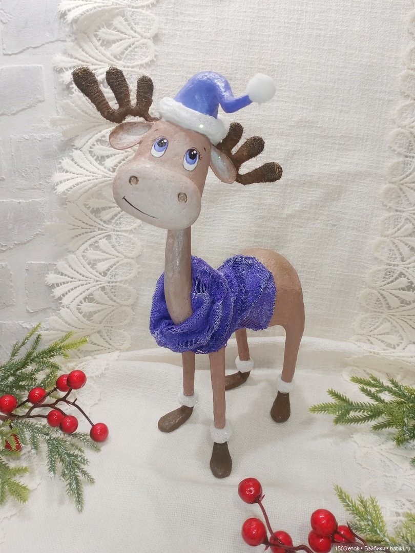 Лосик из лампочки — Лепка авторских игрушек и папье (фото 2)