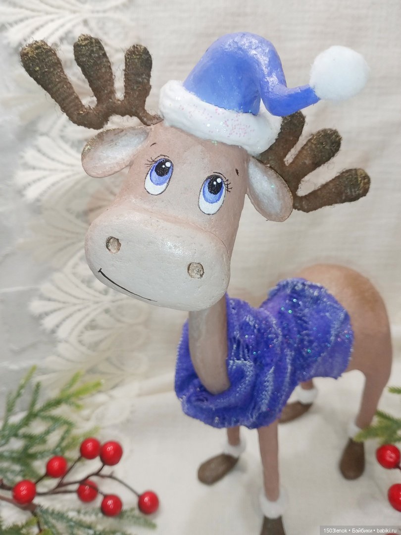 Лосик из лампочки — Лепка авторских игрушек и папье (фото 7)