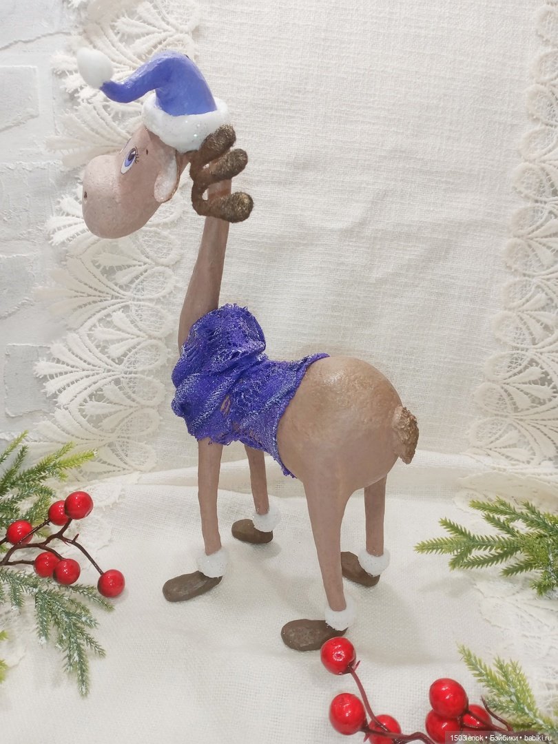 Лосик из лампочки — Лепка авторских игрушек и папье (фото 4)