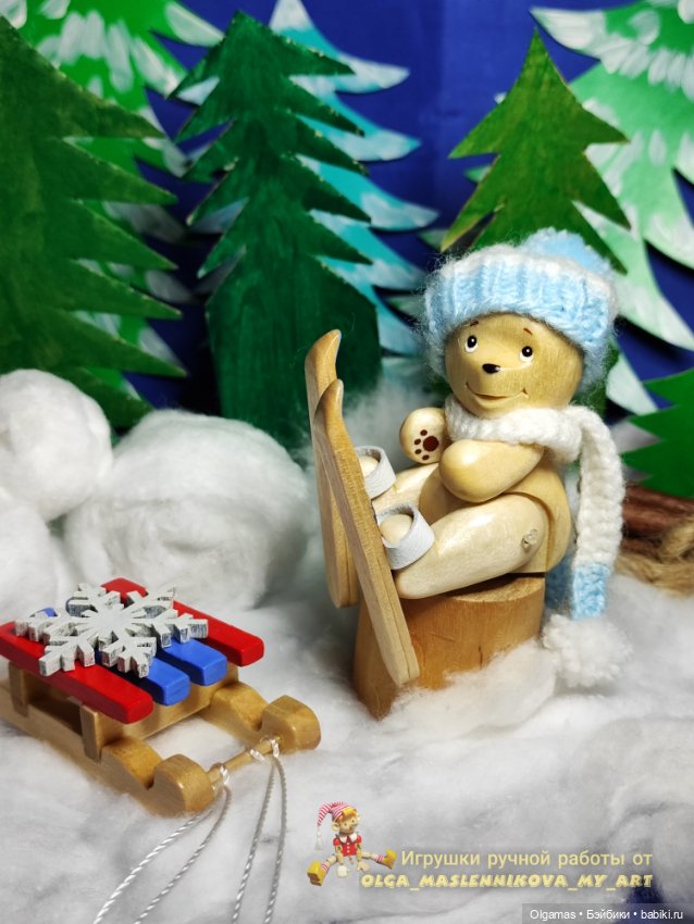 Мишутка🧸 — Авторские игрушки из дерева: резьба (фото 6)