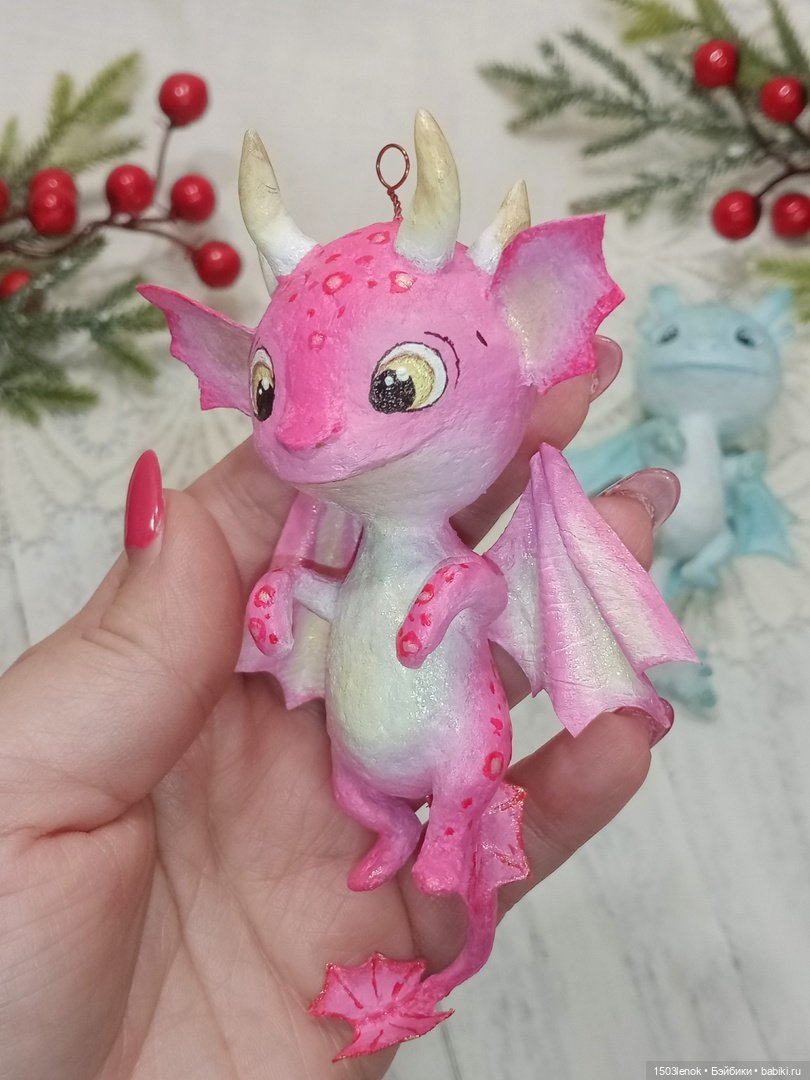 Ёлочные дракончики — Лепка авторских игрушек и папье (фото 4)