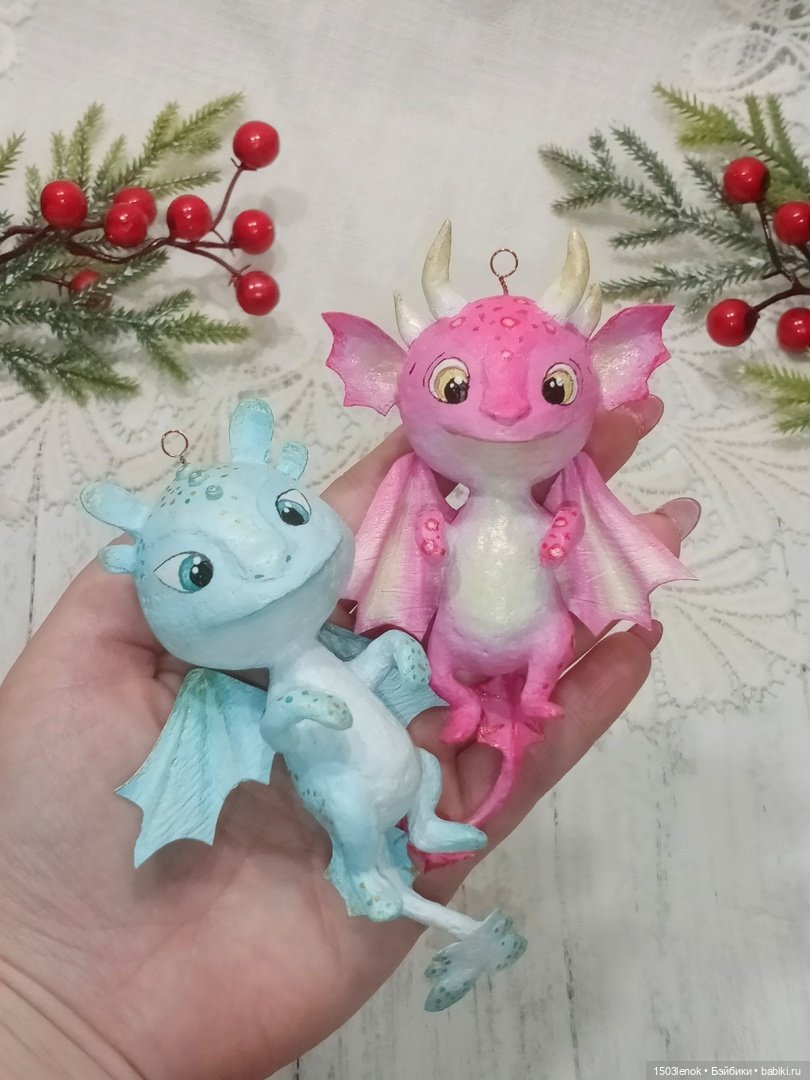 Ёлочные дракончики — Лепка авторских игрушек и папье (фото 8)