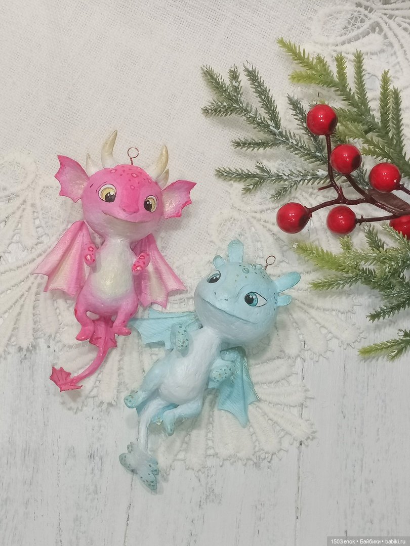 Ёлочные дракончики — Лепка авторских игрушек и папье (фото 2)