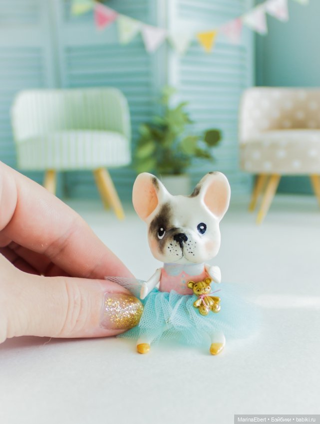 Бульдожка Люси — Лепка авторских игрушек и папье (фото 8)