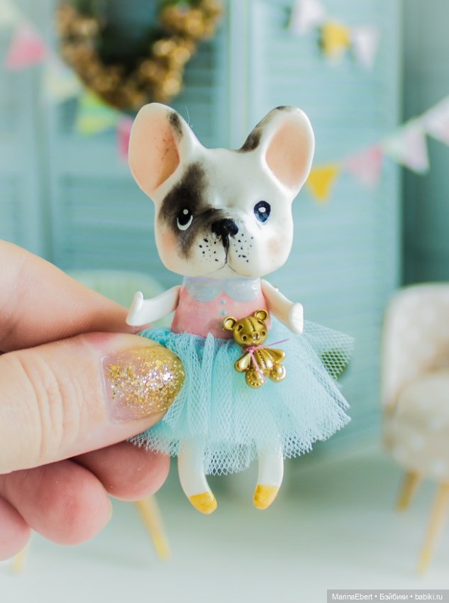 Бульдожка Люси — Лепка авторских игрушек и папье