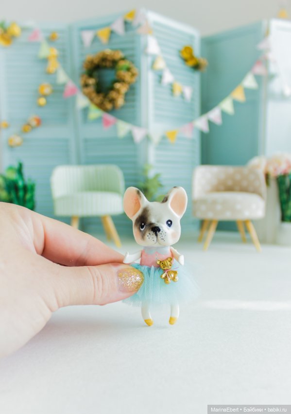 Бульдожка Люси — Лепка авторских игрушек и папье (фото 2)