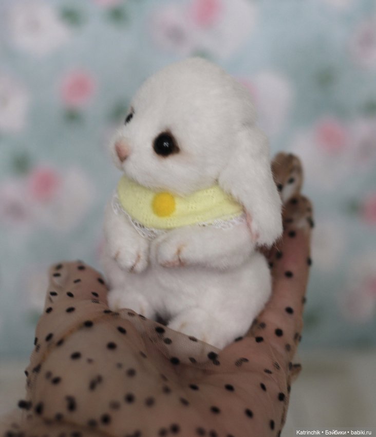 Малышка-зайка, 10 см — Авторские мишки Тедди и друзья: фото (фото 5)