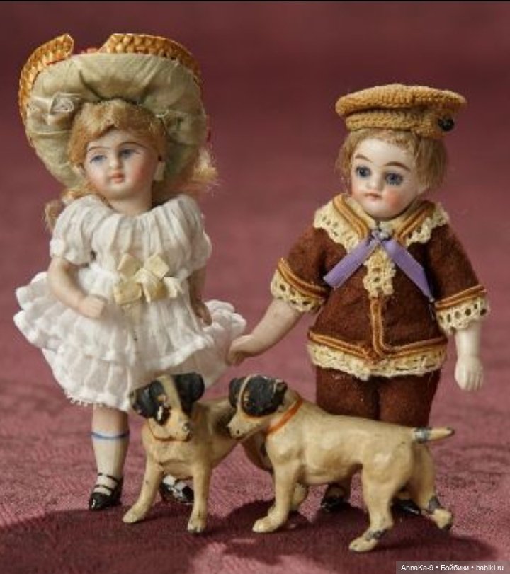 Антикварные кукольные собачки