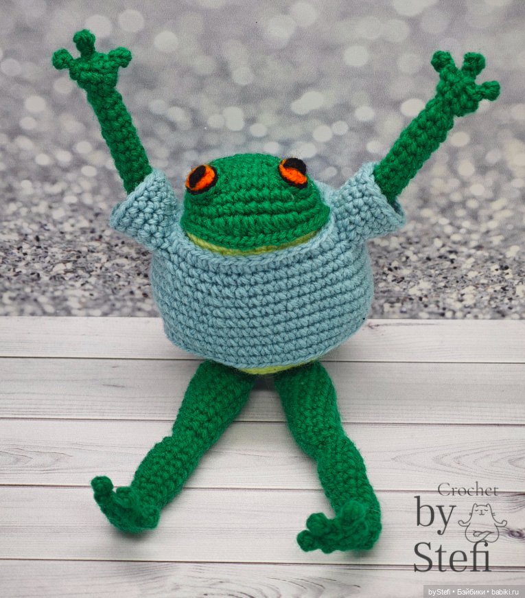 Модный лягух — Вязаные игрушки и амигуруми: крючком