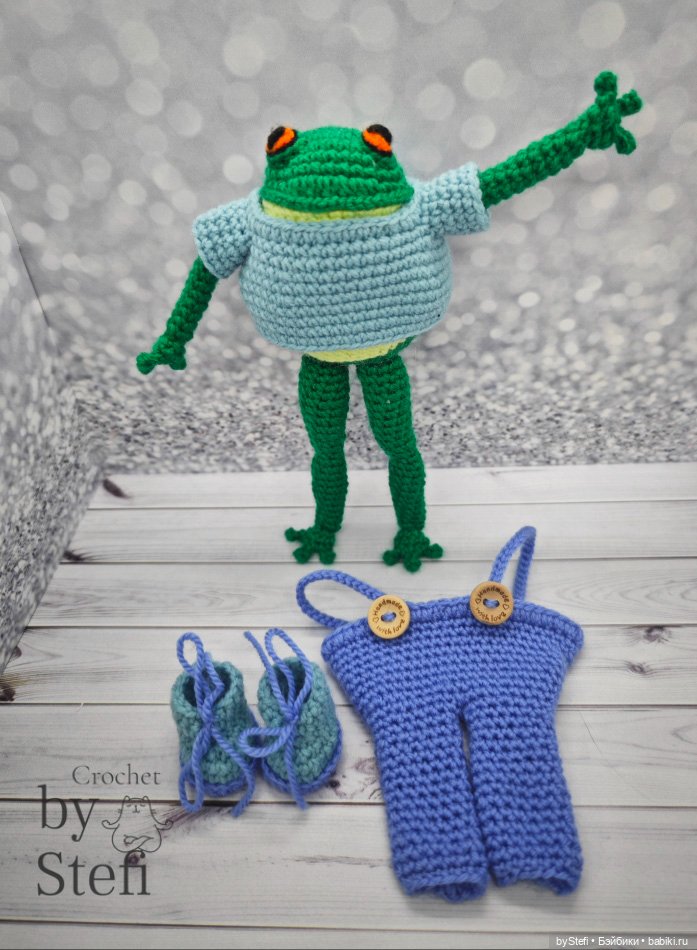 Модный лягух — Вязаные игрушки и амигуруми: крючком (фото 9)