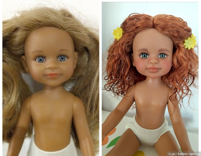 До и после — ООАК Paola Reina (Паола Рейна) и испанских кукол: перерисовка (фото 4)