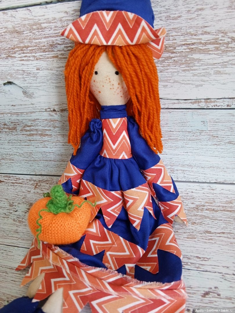 Яркая ведьмочка Пампкин — Авторские текстильные куклы: Вальдорфские (фото 7)