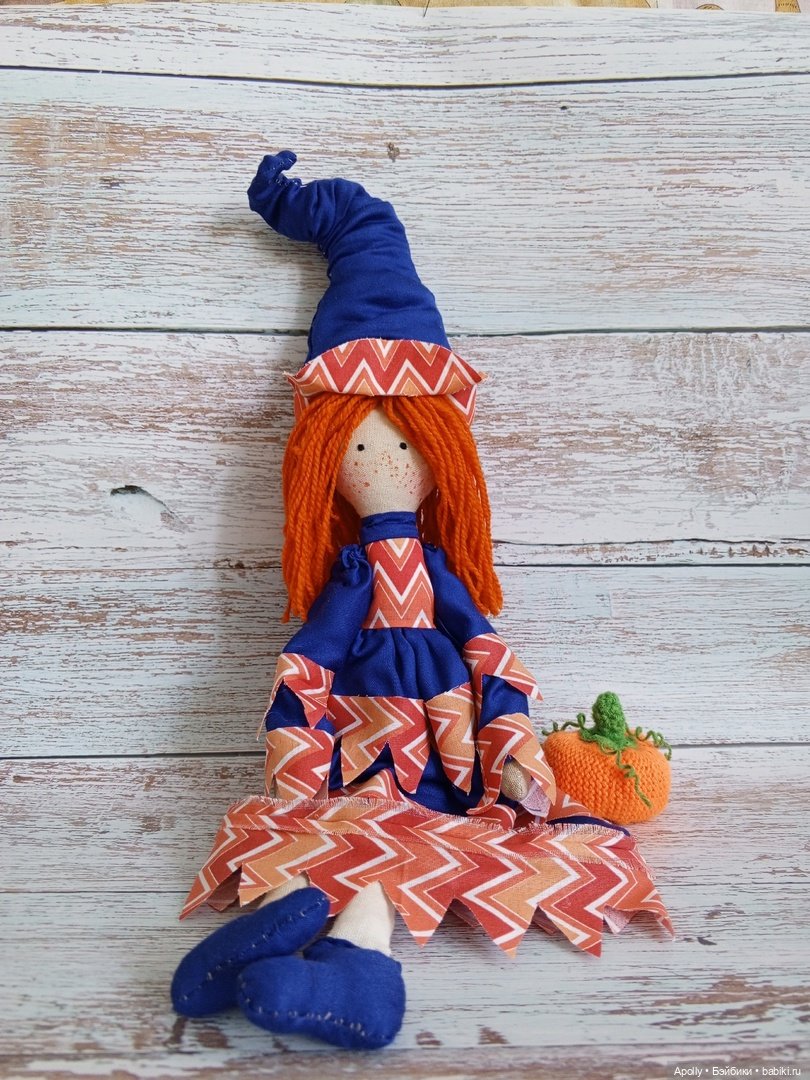 Яркая ведьмочка Пампкин — Авторские текстильные куклы: Вальдорфские (фото 10)