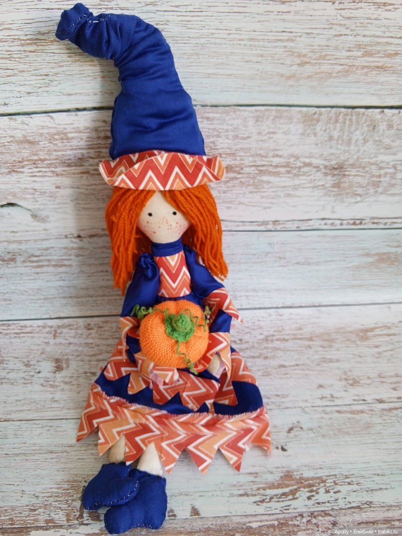 Яркая ведьмочка Пампкин — Авторские текстильные куклы: Вальдорфские (фото 9)
