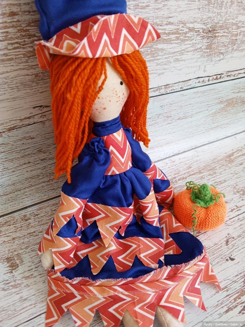 Яркая ведьмочка Пампкин — Авторские текстильные куклы: Вальдорфские (фото 2)