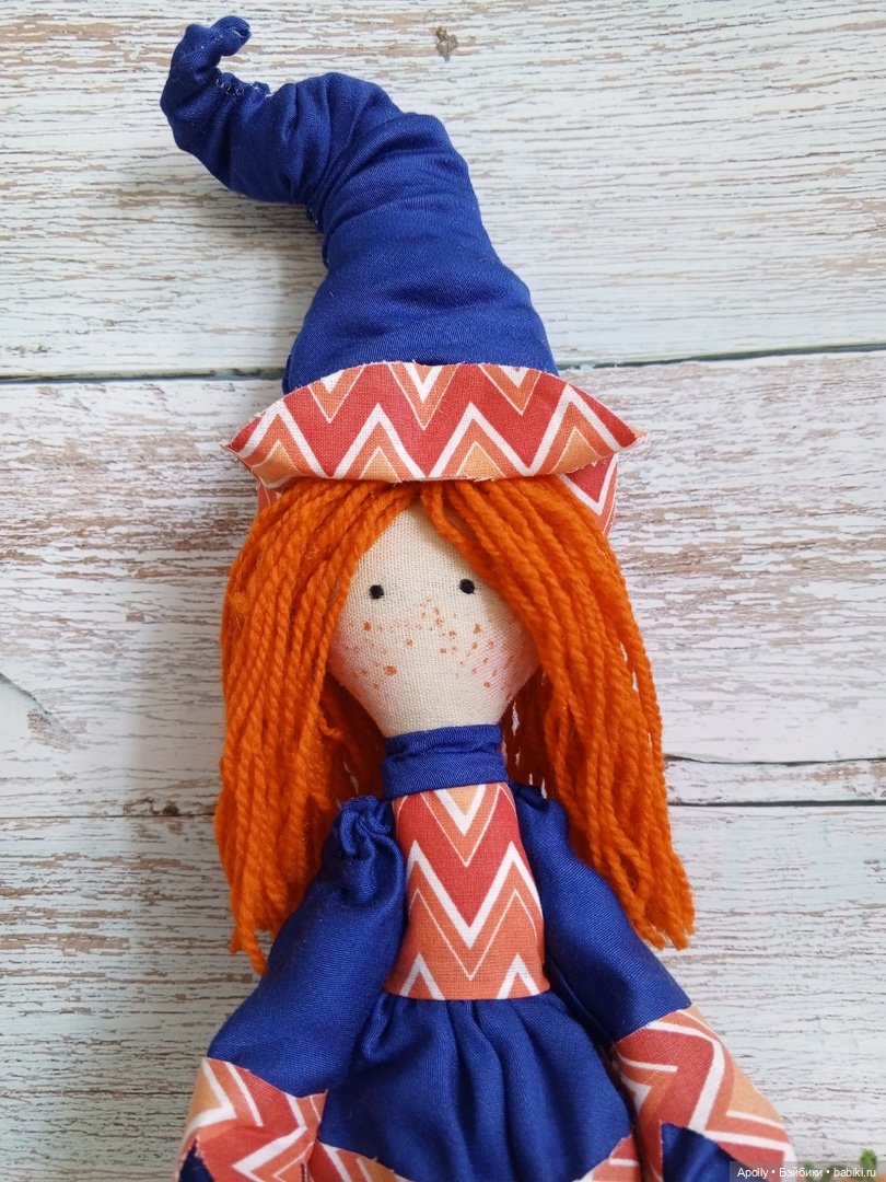 Яркая ведьмочка Пампкин — Авторские текстильные куклы: Вальдорфские