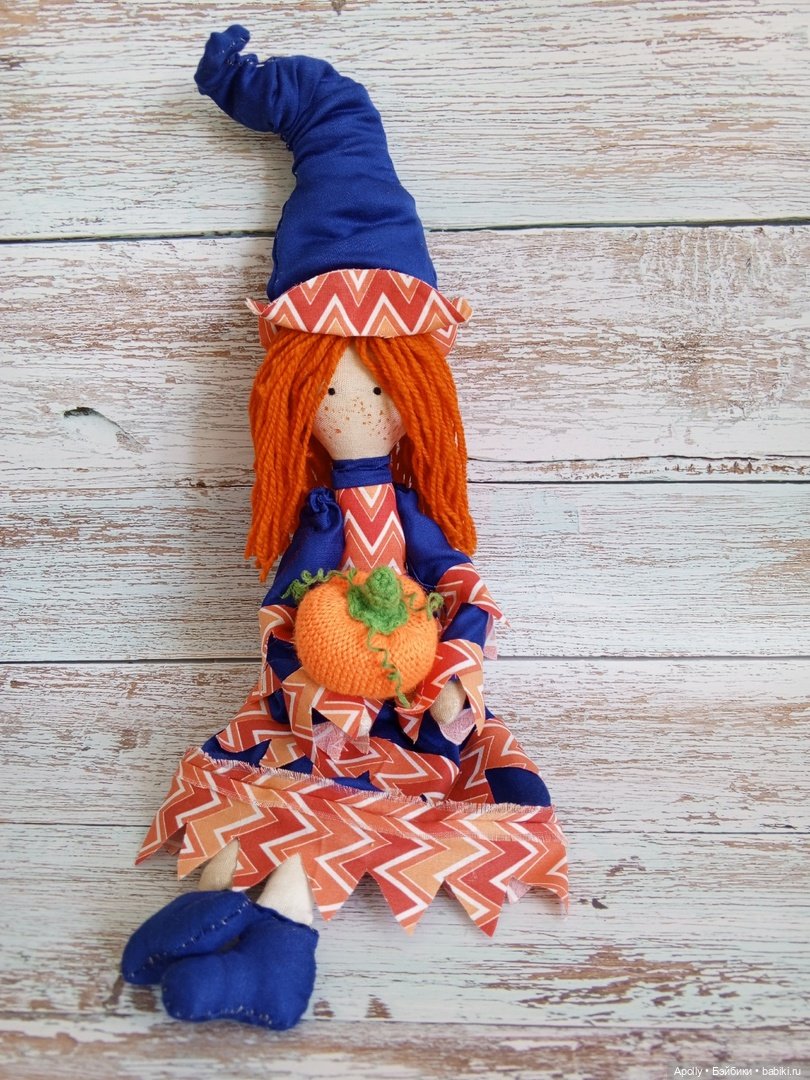 Яркая ведьмочка Пампкин — Авторские текстильные куклы: Вальдорфские (фото 8)