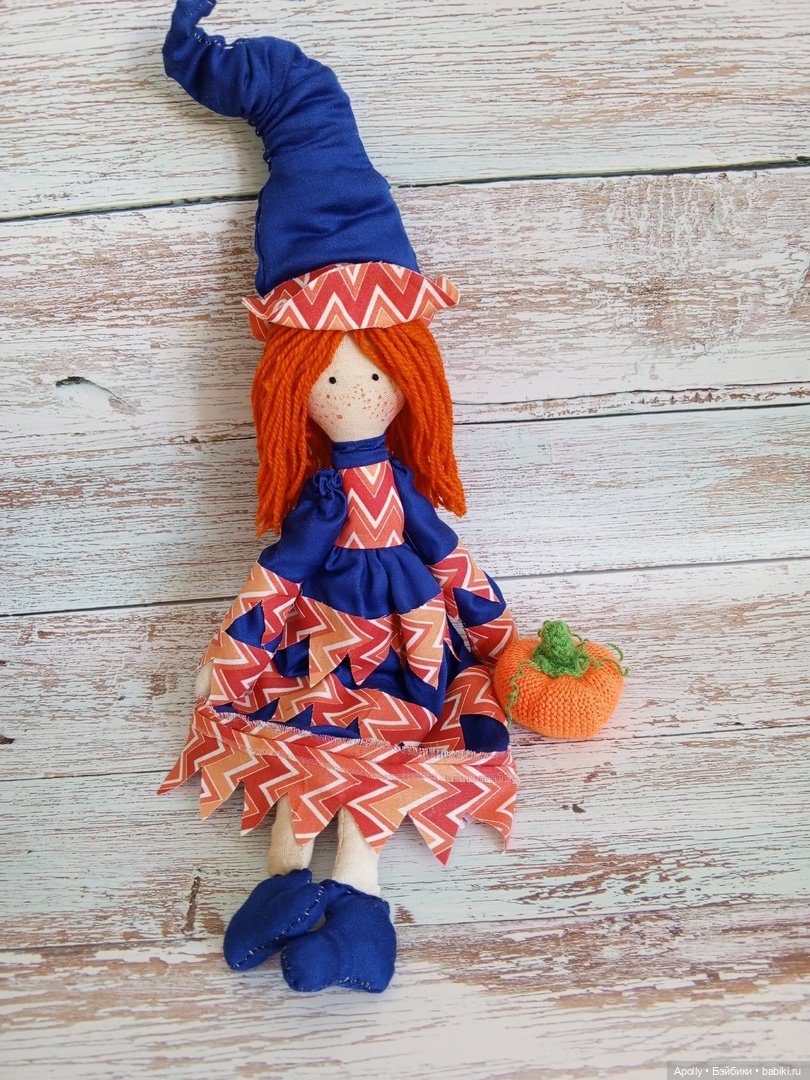 Яркая ведьмочка Пампкин — Авторские текстильные куклы: Вальдорфские (фото 3)