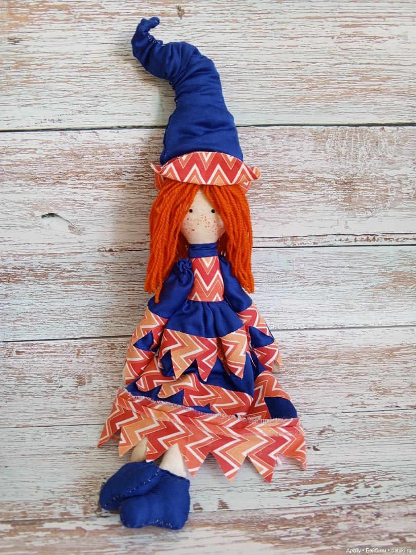 Яркая ведьмочка Пампкин — Авторские текстильные куклы: Вальдорфские (фото 5)