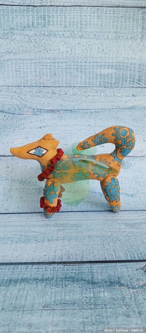 Крылатый пёсель — Текстильные игрушки и примитивы: кофейные