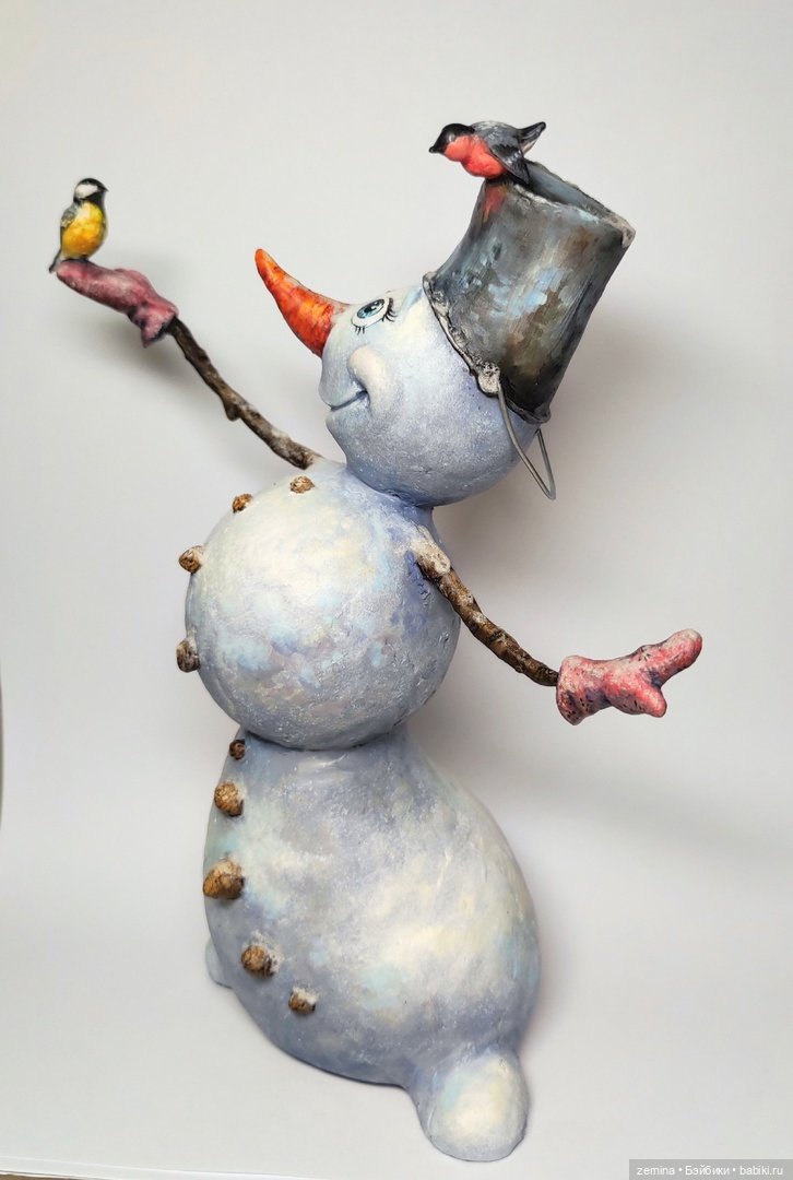 Снеговичок — Лепка авторских игрушек и папье (фото 2)