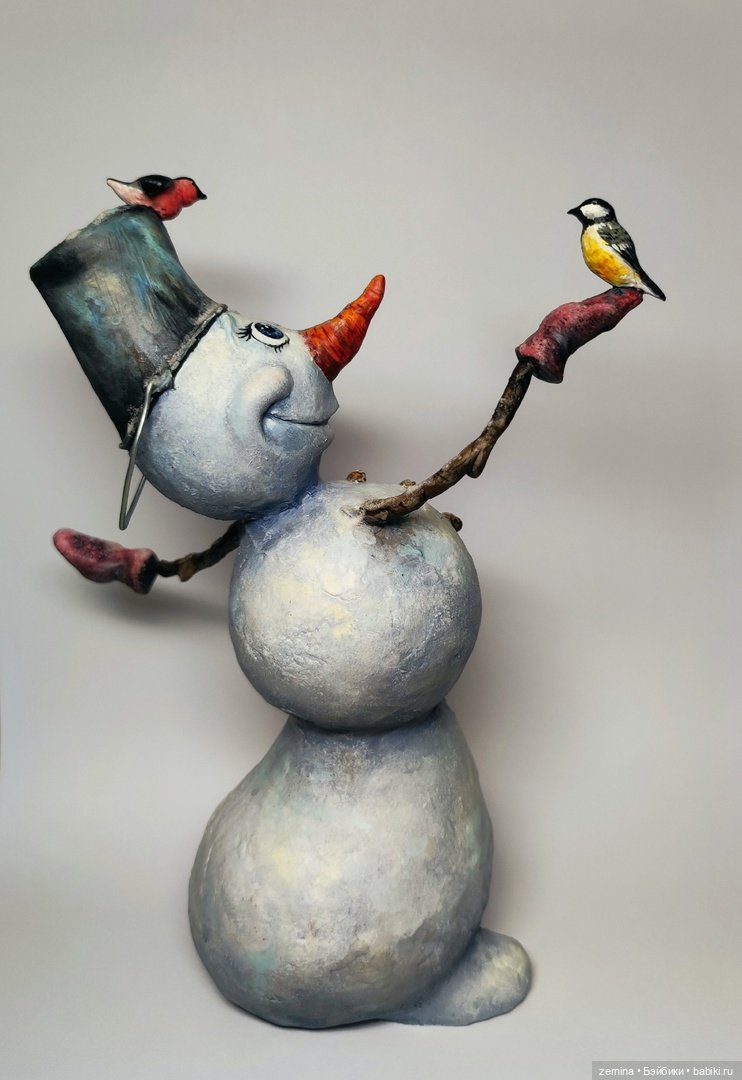 Снеговичок — Лепка авторских игрушек и папье (фото 3)