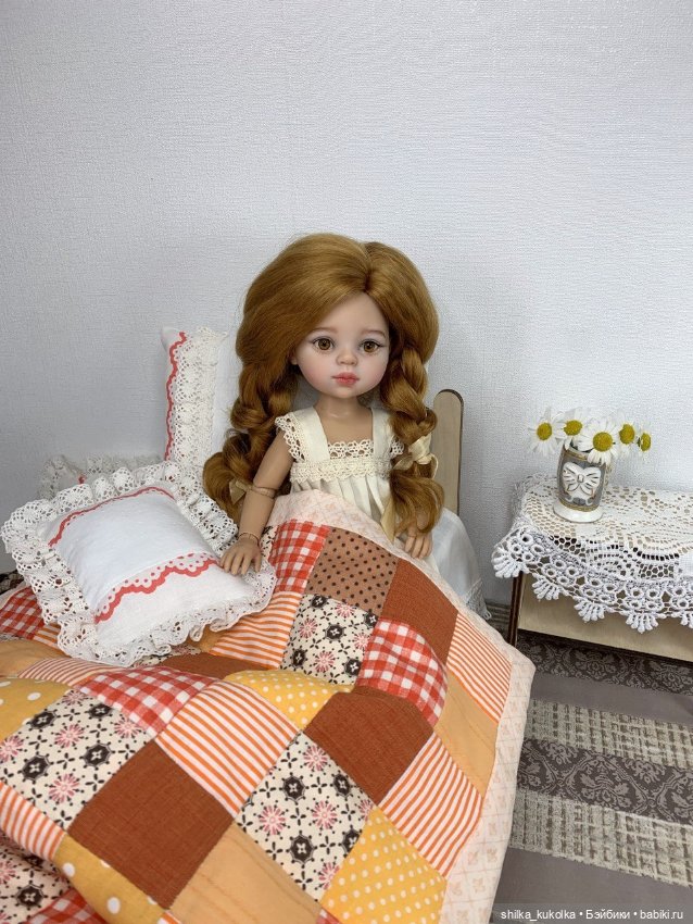 Оранжевое одеялко — Аксессуары для кукол своими руками: идеи (фото 3)