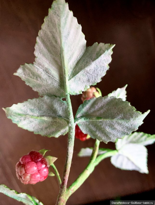 Ветка малины со светящимися ягодами (фото 9)