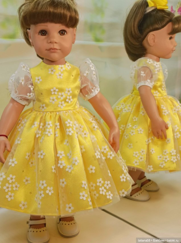 Солнечное , пышное , нарядное платье на куколку Gotz