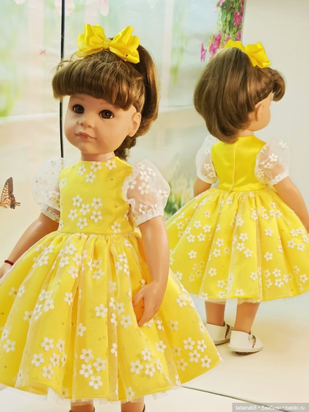 Солнечное , пышное , нарядное платье на куколку Gotz (фото 8)