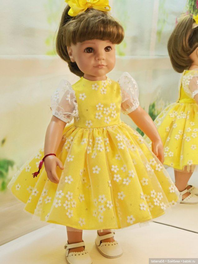 Солнечное , пышное , нарядное платье на куколку Gotz (фото 4)