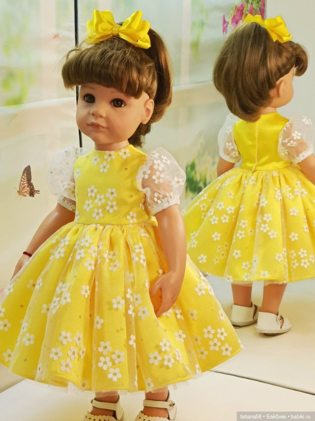Солнечное , пышное , нарядное платье на куколку Gotz (фото 7)