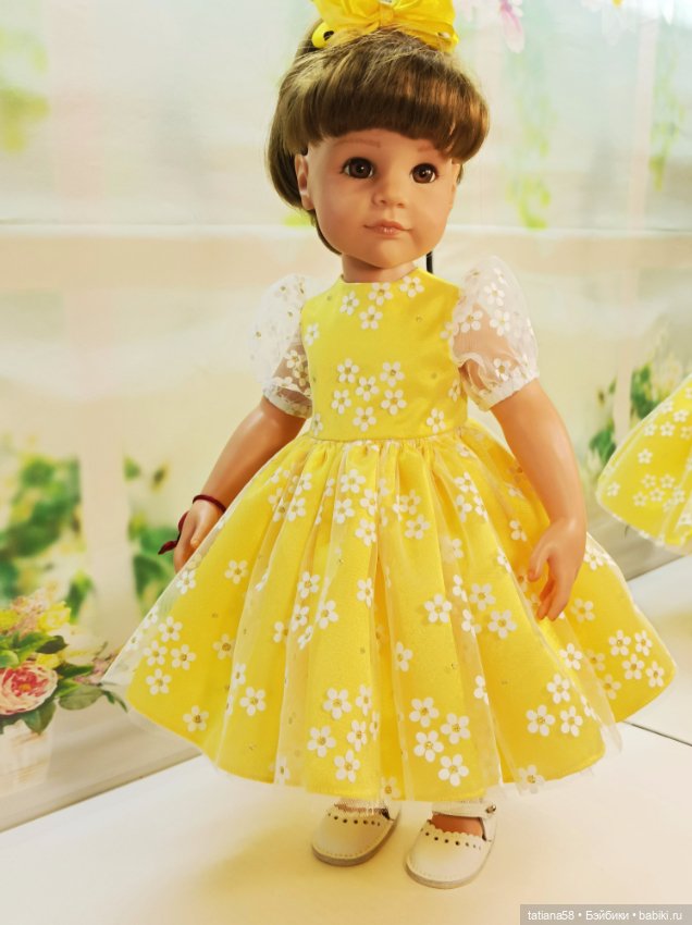 Солнечное , пышное , нарядное платье на куколку Gotz (фото 6)