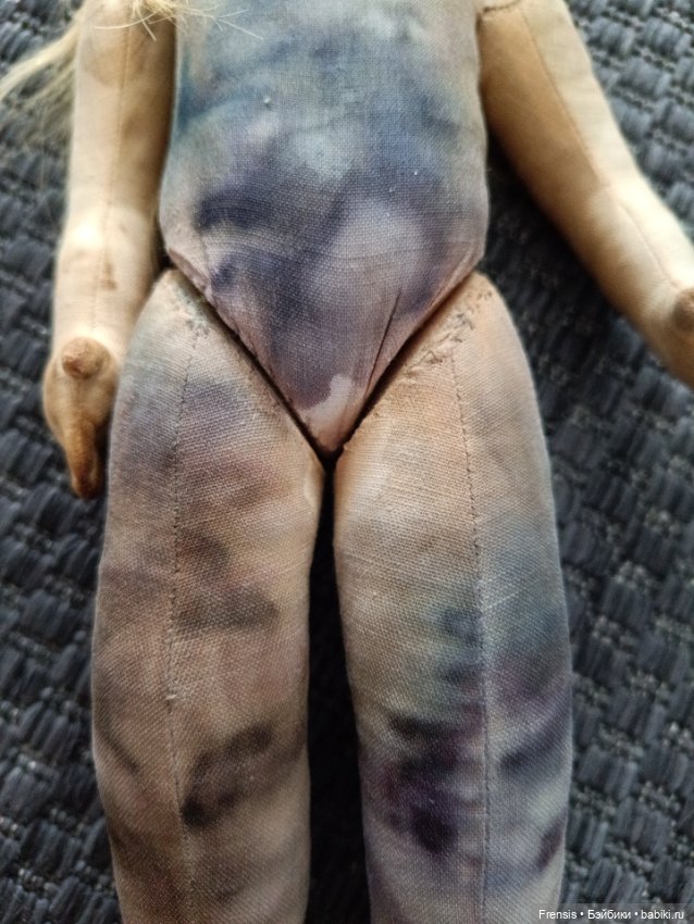 Деревянная кукла Hildegard Krahmer (Крамер) ремонт почерневшего тела (фото 3)