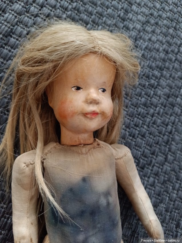 Деревянная кукла Hildegard Krahmer (Крамер) ремонт почерневшего тела