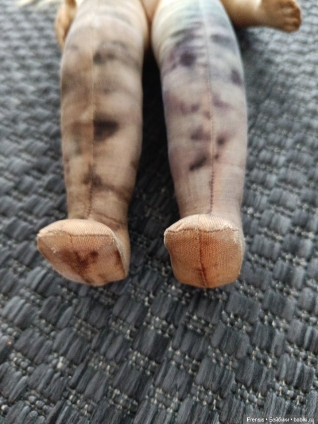 Деревянная кукла Hildegard Krahmer (Крамер) ремонт почерневшего тела (фото 5)