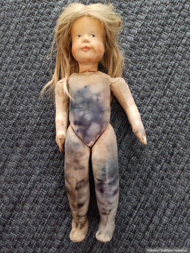 Деревянная кукла Hildegard Krahmer (Крамер) ремонт почерневшего тела (фото 2)