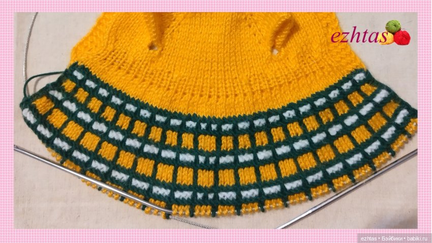 МК Вязаное платье с узором «Мини шотландка» (Авторское платье)