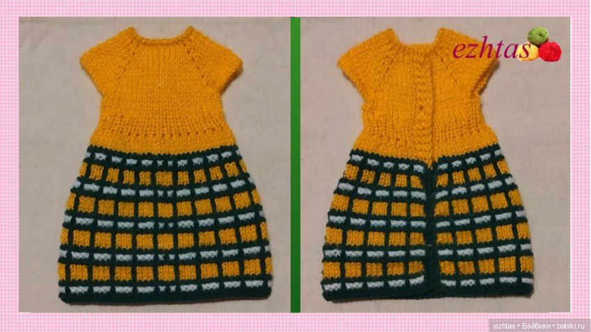 МК Вязаное платье с узором «Мини шотландка» (Авторское платье)