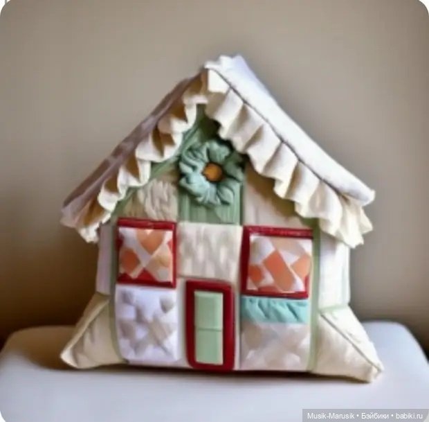 Необычные интерьерные подушки в виде домиков создают уютную и комфортную обстановку в любой комнате