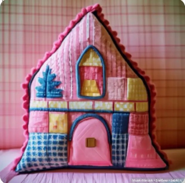 Необычные интерьерные подушки в виде домиков создают уютную и комфортную обстановку в любой комнате (фото 9)