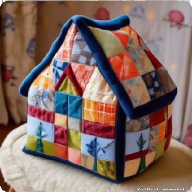 Необычные интерьерные подушки в виде домиков создают уютную и комфортную обстановку в любой комнате (фото 2)